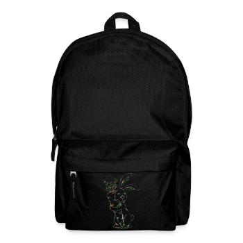 Bunter Neonhase mit Karotten - Rucksack - Schwarz - Vorne