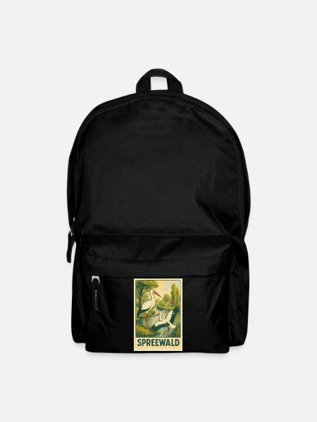 Spreewald Storch Vintage Poster - Rucksack - Schwarz