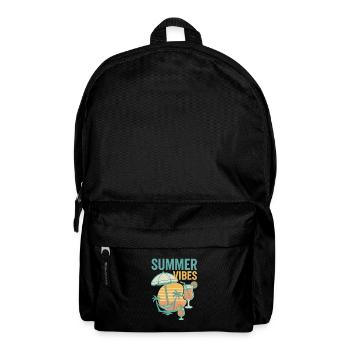 Sommerliche Strand- und Drink-Motiv - Rucksack - Schwarz - Vorne
