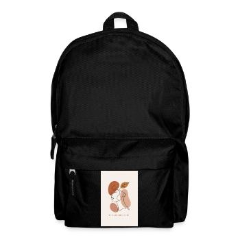 Minimalist portrait with empowering sheet and message - Backpack - black - Front