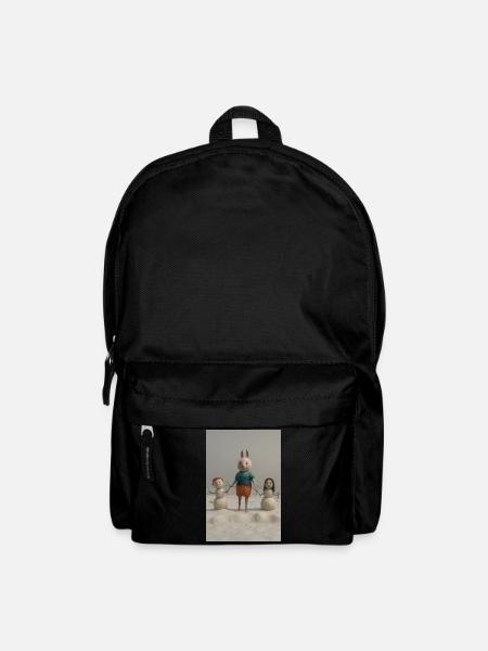 Funny Easter Bunny Family Felt Art - Backpack - black