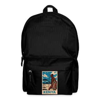 Kenya Maasai Warrior Nature Illustration - Rucksack - Schwarz - Vorne