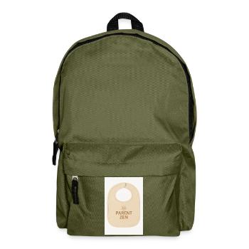 Bavoir zen pour bébé cool - Sac à dos - vert olive - Devant