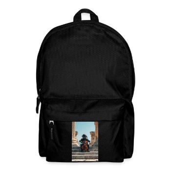 Cosmic Astronaut Playing Cello Amid Ruins - Backpack - black - Front
