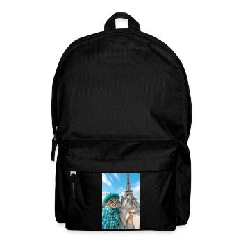 Stylish cats in Paris in winter - Backpack - black - Front