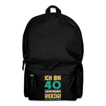 Funny 40th Birthday Gift Birthday Shirt - Backpack - black - Front