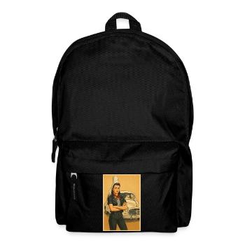 Retro Woman and Vintage Auto - Backpack - black - Front