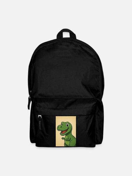 Conception ludique de caricature de dinosaure - Sac à dos - noir
