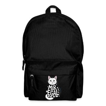 Mir Egal Katze Mond Sterne Humorvoller Stil - Rucksack - Schwarz - Vorne