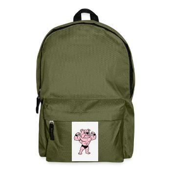 Pink Muskelbulldog Pose - Rucksack - Olivgrün - Vorne