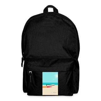 Boat on the Beach – Summer Vacation Poster - Backpack - black - Front