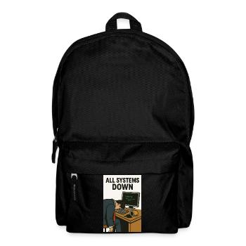 All Systems Down IT Humor Caricature - Backpack - black - Front