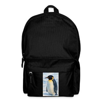 Aquarelle Pingouin au bord de la mer - Sac à dos - noir - Devant
