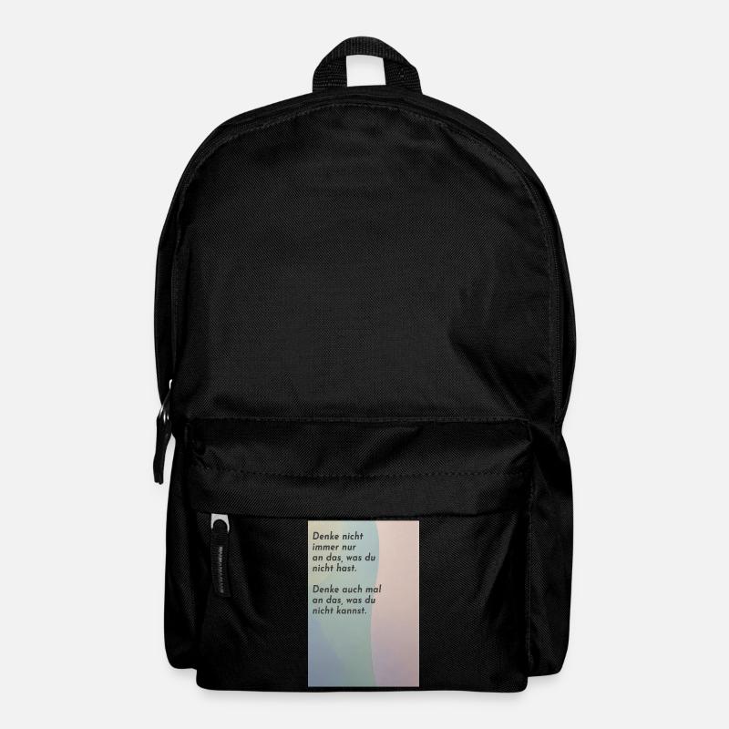 Denke auch mal an das, was du nicht kannst – Humor - Rucksack - Schwarz