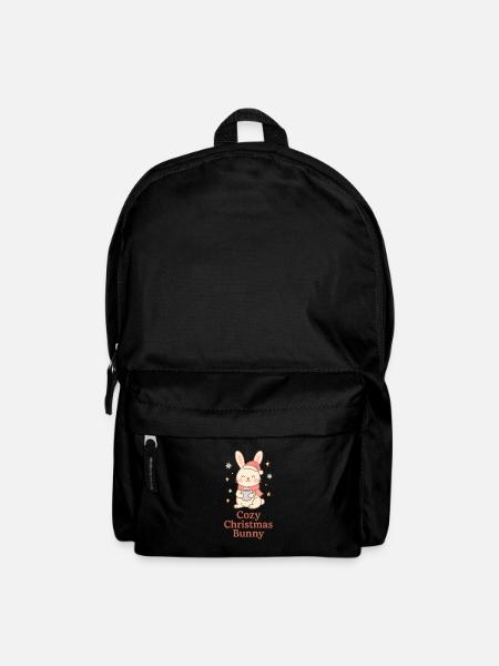 Gemütlicher Weihnachts-Hase mit Tee - Rucksack - Schwarz