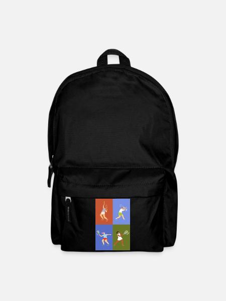 Tennis Players on different tennis courts - Backpack - black