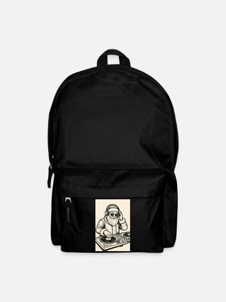 Père Noël DJ sur platines - Sac à dos - noir