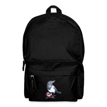 Elster mit Weihnachtsball - Rucksack - Schwarz - Vorne