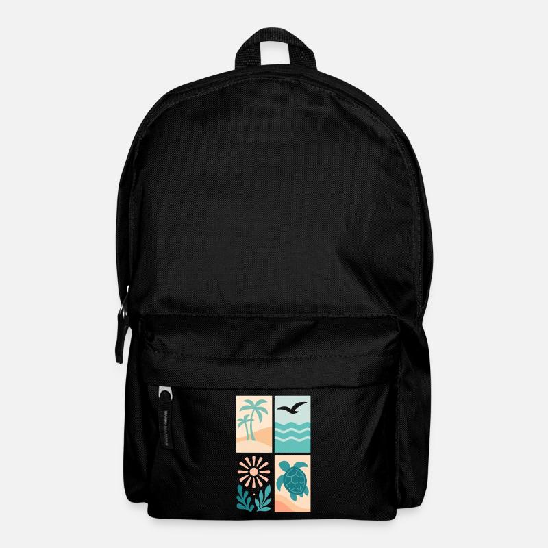 Tropical Coastal Four-Frame Series - Backpack - black