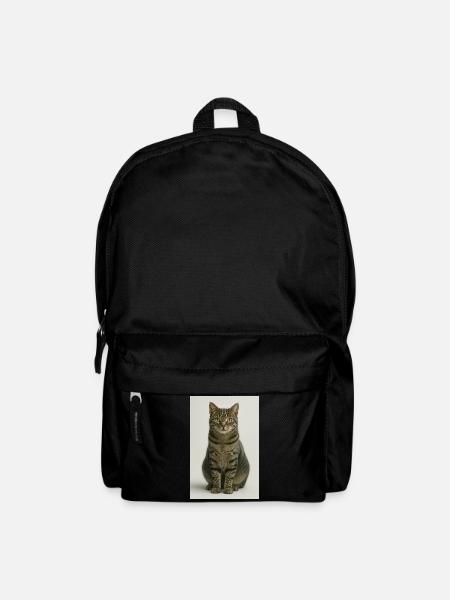 Sitzende getigerte Katzenporträt - Rucksack - Schwarz