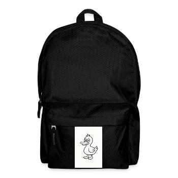 Whimsical Duck Line Sketch - Backpack - black - Front