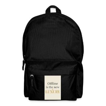 Offline is the New Luxury – Minimal Design - Backpack - black - Front