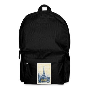Pariser Eiffel-Bauplan - Rucksack - Schwarz - Vorne