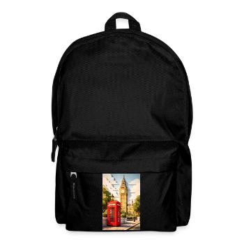 London Paper Craft: Red Phone Booth by Big Ben - Backpack - black - Front