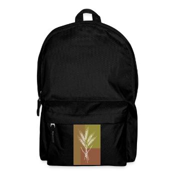 Wheat Ears Line Art – Nature Motif - Backpack - black - Front