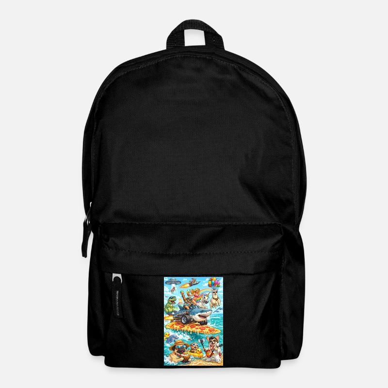 Plage de pizza Dino Unicorn - Sac à dos - noir