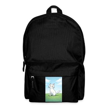 Weiße Katze mit frechen Blick - Rucksack - Schwarz - Vorne