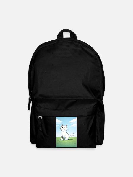 Weiße Katze mit frechen Blick - Rucksack - Schwarz