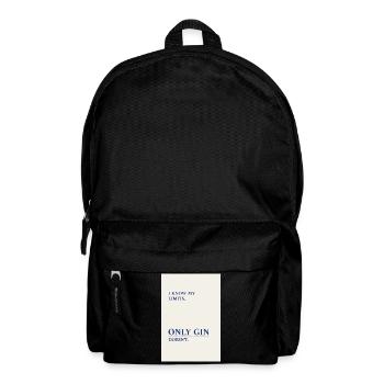 Gin Has No Limits – Minimal Typography Poster - Backpack - black - Front
