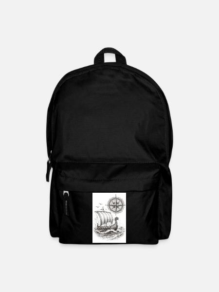 Compass Viking Sailing Ship - Backpack - black