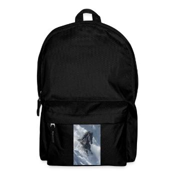 Winterhengst in Schneeverwehung - Rucksack - Schwarz - Vorne