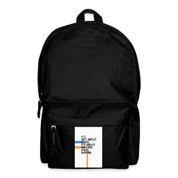 Ideas Happen – Reduced Typo Design - Backpack - black - Front