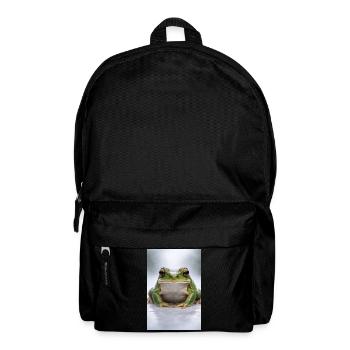 Green frog in focus - Backpack - black - Front