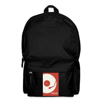Vinyl Life – Retro Plattenspieler Poster - Rucksack - Schwarz - Vorne