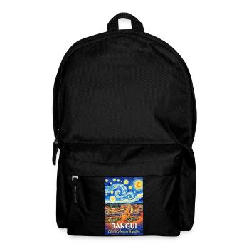 Bangui Cityscape Poster Starry Night - Backpack - black - Front