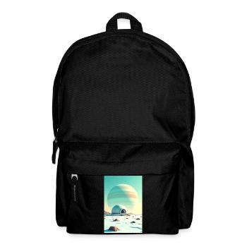 Retro futuristische Weltraumlandschaften 1960er Jahre Ästhetik - Rucksack - Schwarz - Vorne