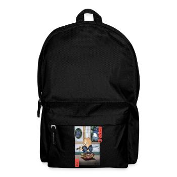 Kawaii Cat Eating Ramen Shirt - Backpack - black - Front