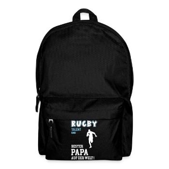Rugby Bester Papa Vater Vatertag Geburtstag - Rucksack - Schwarz - Vorne