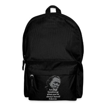 Bukowski Quote Typography on Dark Portrait - Backpack - black - Front