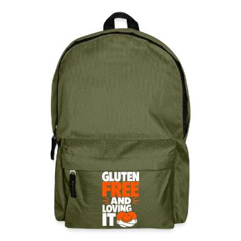 Gluten Free And Loving It Heart - Backpack - olive green - Front