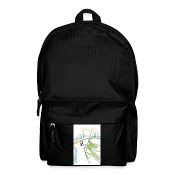 Herzlinie Graffiti Abstrakt - Rucksack - Schwarz - Vorne