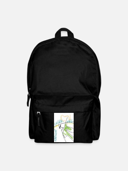 Heart Line Graffiti Abstract - Backpack - black