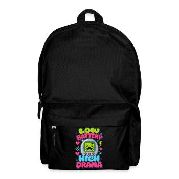 Low Battery High Drama Retro - Backpack - black - Front