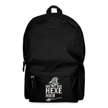 Bin mit der Hexe hier Halloween Hexenhut  - Rucksack - Schwarz - Vorne
