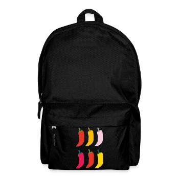 Farbenfrohe Chili Popart - Rucksack - Schwarz - Vorne