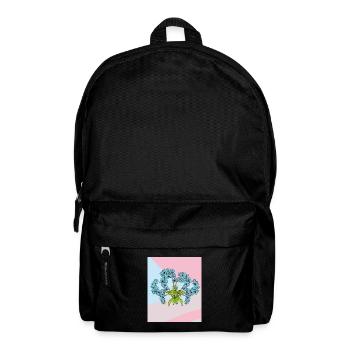 Vintage Blumen Orchideen Bunt - Rucksack - Schwarz - Vorne